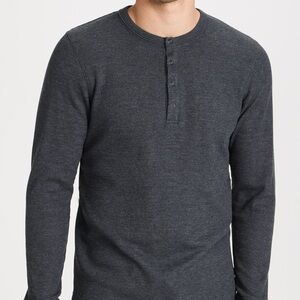 NWT Rhone Waffle Knot Henley Shirt in Grey Size Small